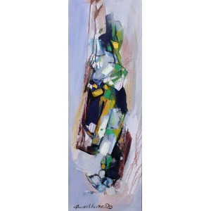 Mashkoor Raza, 12 x 36 Inch, Oil on Canvas, Abstract Painting, AC-MR-489